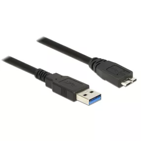   Delock USB 3.0-s kábel A-típusú csatlakozódugóval > USB 3.0-s, Micro-B-típusú csatlakozódugóval, 5,0 (DL-85076)