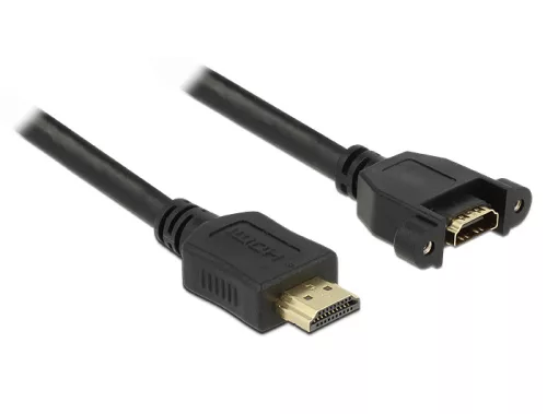 Delock kábel HDMI A apa > HDMI A anya panelrögzítés 1 m (DL-85102)