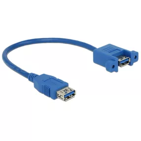   Delock kábel USB 3.0 Type-A anya > USB 3.0 Type-A anya  beépített panel 25 cm (DL-85111)