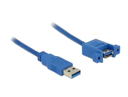 Delock kábel USB 3.0 A-típusú apa > USB 3.0 A-típusú anya rögzítőfejjel 1 m (DL-85112)