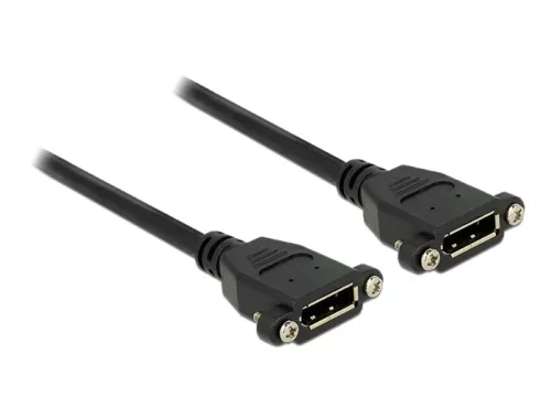 Delock Kábel, Displayport 1.2 hüvely > Displayport hüvely, panelrögzítés, 4K 60 Hz 0,25 m (DL-85113)