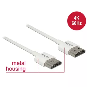   Delock HDMI-kábel Ethernettel - HDMI-A-csatlakozódugó > HDMI-A-csatlakozódugó, 3D, 4K, 1 m, vékony (DL-85122)