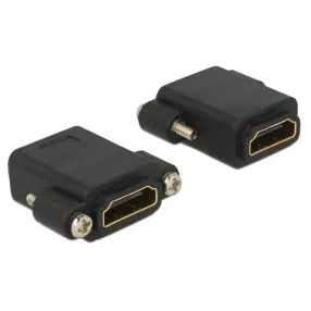   Delock Adapter Gyors-sebességű HDMI anya > HDMI anya rögzítővel (DL-85125)