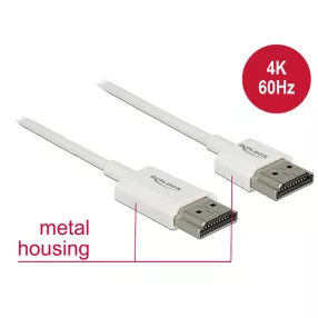   Delock HDMI-kábel Ethernettel - HDMI-A-csatlakozódugó > HDMI-A-csatlakozódugó, 3D, 4K, 3 m, vékony (DL-85138)