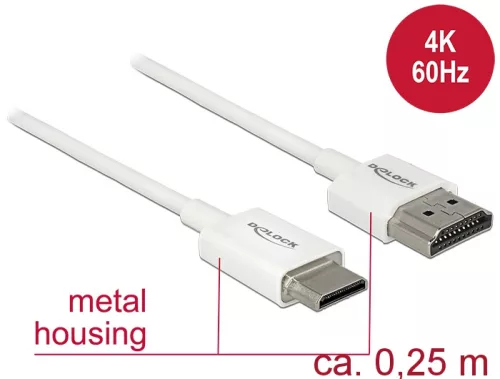 Delock Kábel Nagysebességű HDMI Ethernettel - HDMI-A-csatlakozódugó > HDMI Mini-C-csatlakozódugó, 3D (DL-85140)
