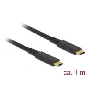   Delock USB 3.1 Gen 2 (10 Gbps) kábel Type-C  a Type-C  1 m PD 3 A E-Marker koaxiális (DL-85207)