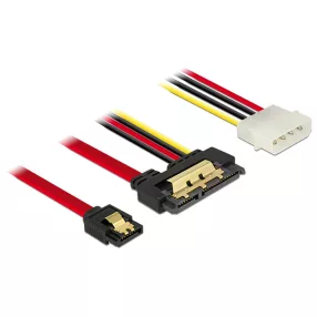   Delock SATA-kábel, 6 Gb/s, 7 tus csatlakozóhüvely + 4 tus Molex-csatlakozódugó > 22 tus SATA-csatlak (DL-85230)