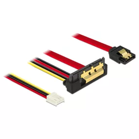   Delock SATA-kábel, 6 Gb/s, 7 tus csatlakozóhüvely + 4 tus Floppy-csatlakozóhüvely > 22 tus SATA-csat (DL-85235)