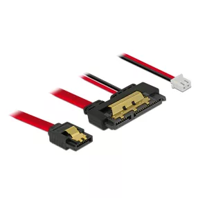   Delock SATA-kábel, 6 Gb/s, 7 tus csatlakozóhüvely + 2 tus csatlakozóhüvely > 22 tus SATA-csatlakozóh (DL-85238)
