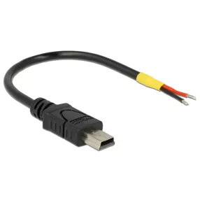   Delock USB 2.0-s kábel Mini-B-csatlakozódugóval > 2 db nyitott vezetékkel, 10 cm Raspberry Pi (DL-85251)