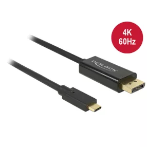   Delock Kábel USB Type-C csatlakozó > Displayport csatlakozó (DP váltakozó mód) 4K 60 Hz, 2 m (DL-85256)