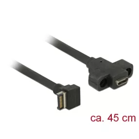   Delock Kábel USB 3.1 Gen 2 kulcs A 20 tűs apa csatlakozó > USB 3.1 Gen 2 USB Type-C  anya rögzíthető (DL-85326)