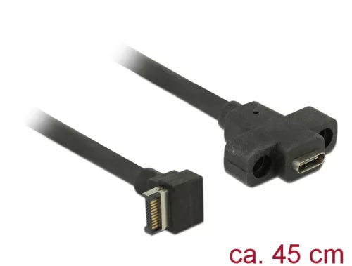 Delock Kábel USB 3.1 Gen 2 kulcs A 20 tűs apa csatlakozó > USB 3.1 Gen 2 USB Type-C  anya rögzíthető (DL-85326)