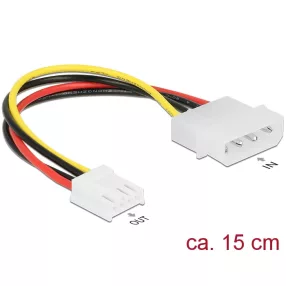   Delock Tápkábel 4 pin apa > 4 pin floppy anya 15 cm (DL-85337)