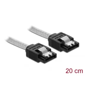 Delock SATA 6 Gb/s kábel 20 cm áttetsző (DL-85340)
