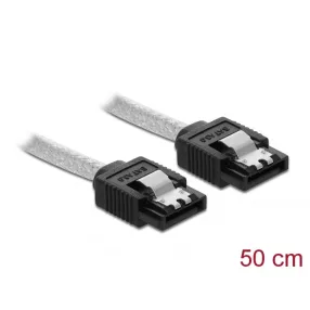 Delock SATA 6 Gb/s kábel 50 cm áttetsző (DL-85342)
