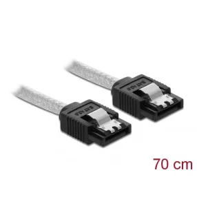 Delock SATA 6 Gb/s kábel 70 cm áttetsző (DL-85343)