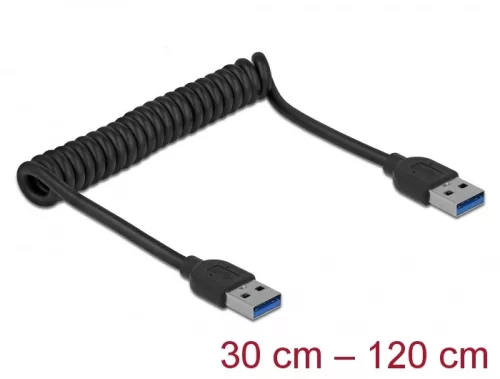Delock USB 3.0 csavart kábel A-típusú apa - A-típusú apa csatlakozóval (DL-85348)