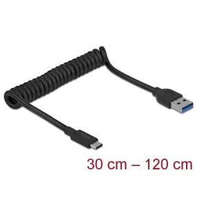   Delock USB 3.1 Gen 2 csavart kábel A-típusú apa - C-típusú apa csatlakozóval (DL-85349)