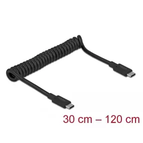   Delock USB 3.1 Gen 2 csavart kábel C-típusú apa - C-típusú apa csatlakozóval PD 3 A E-Marker (DL-85350)