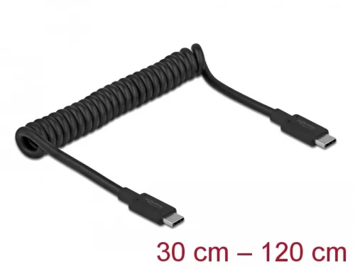 Delock USB 3.1 Gen 2 csavart kábel C-típusú apa - C-típusú apa csatlakozóval PD 3 A E-Marker (DL-85350)