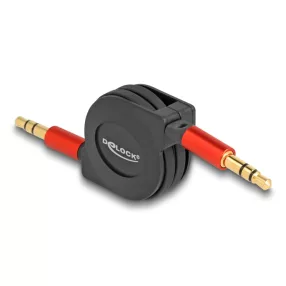   Delock Visszahúzható Audio Kábel 3,5 mm 3 tűs sztereo jack apa   apa 90 cm (DL-85369)