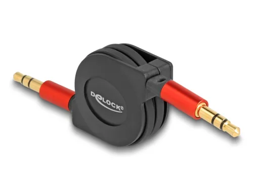Delock Visszahúzható Audio Kábel 3,5 mm 3 tűs sztereo jack apa   apa 90 cm (DL-85369)