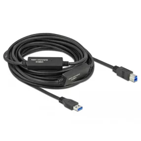   Delock Aktív USB 3.2 Gen 1 kábel A-típusú USB   B-típusú USB csatlakozóvégekkel 10 m (DL-85380)