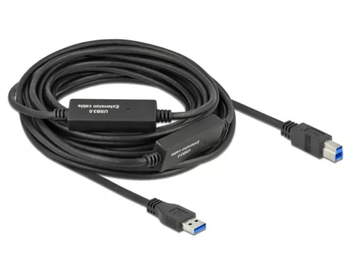 Delock Aktív USB 3.2 Gen 1 kábel A-típusú USB   B-típusú USB csatlakozóvégekkel 10 m (DL-85380)