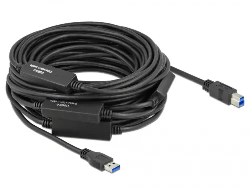 Delock Aktív USB 3.2 Gen 1 kábel A-típusú USB   B-típusú USB csatlakozóvégekkel 20 m (DL-85382)