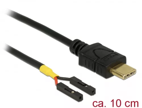 Delock Kábel USB Type-C  apa > 2 x tüskesori csatlakozó, anya, különálló teljesítmény, 10 cm (DL-85394)