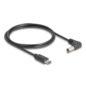   Delock USB Type-C  tápkábel - DC 5,5 x 2,5 mm méretű apa hajlított 1,5 m (DL-85399)