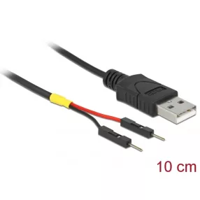   Delock A-típusú USB tápkábel 2 db. különálló tűfejes apa véggel hossza 10 cm (DL-85400)