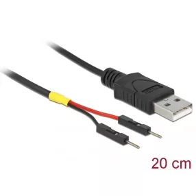   Delock A-típusú USB tápkábel 2 db. különálló tűfejes apa véggel hossza 20 cm (DL-85401)