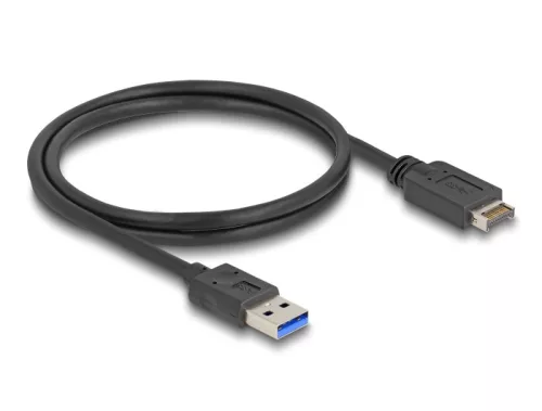 Delock USB 10 Gbps kábel E-típusú A kulcsos USB 20 tűs apa   A-típusú USB apa 80 cm (DL-85411)