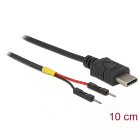   Delock C-Típusú USB tápkábel 2 db. különálló tűfejes apa véggel hossza 10 cm (DL-85418)