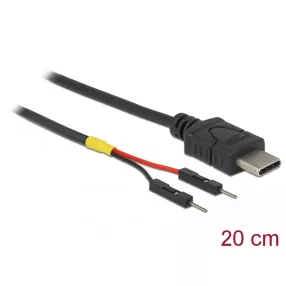   Delock C-Típusú USB tápkábel 2 db. különálló tűfejes apa véggel hossza 20 cm (DL-85419)