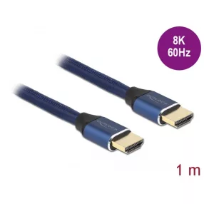   Delock Ultra nagy sebességű HDMI kábel 48 Gbps 8K 60 Hz kék 1 m tanúsítvánnyal (DL-85446)