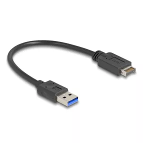   Delock USB 10 Gbps kábel E-típusú A kulcsos USB 20 tűs apa   A-típusú USB apa 30 cm (DL-85449)