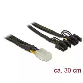   Delock PCI Express tápkábel 6 tűs hüvely > 2 x 8 tűs dugó 30 cm (DL-85455)
