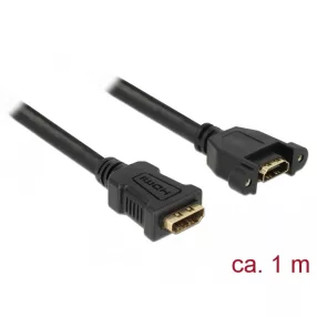   Delock Kábel, HDMI-A hüvely > HDMI-A hüvely, panelrögzítés, 4K 30 Hz 1 m (DL-85466)