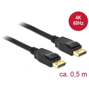   Delock Kábel Displayport 1.2 dugó > Displayport dugó 4K 60 Hz 0,5 m (DL-85506)