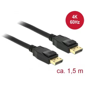   Delock Kábel Displayport 1.2 dugó > Displayport dugó 4K 60 Hz 1,5 m (DL-85508)