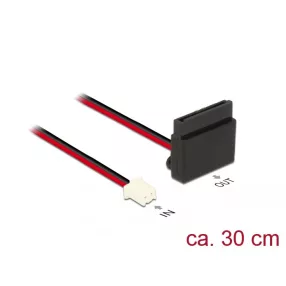   Delock Tápkábel, 2 tűs csatlakozóhüvely > 1 x 15 tűs SATA-aljzat (5 V), fém, 30 cm (DL-85512)