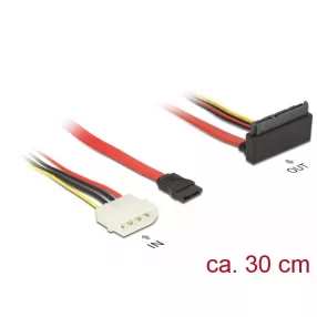   Delock SATA-kábel, 6 Gb/s, 7 tűs csatlakozóhüvely + 4 tűs Molex-csatlakozódugó > 22 tűs SATA-csatlak (DL-85514)