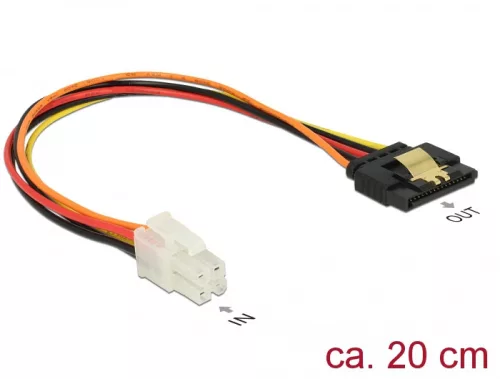 Delock P4 kábel apa > SATA 15 tus anya 20 cm (DL-85519)
