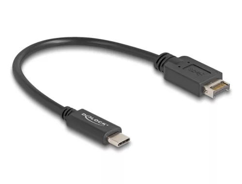 Delock USB 10 Gbps kábel E-típusú A kulcsos USB 20 tűs apa   USB Type-C  apa 25 cm (DL-85528)