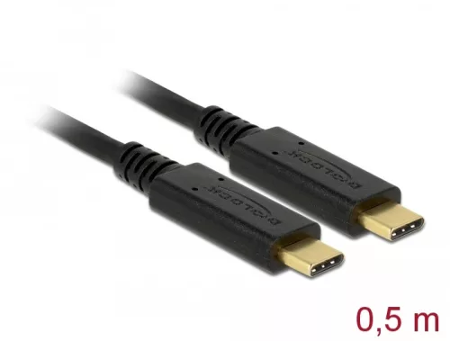Delock USB 3.1 Gen 2 (10 Gbps) kábel Type-C a Type-C 0,5 m PD 5 A E-Marker (DL-85529)