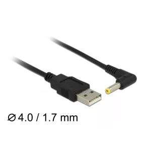   Delock USB tápkábel > DC 4,0 x 1,7 mm apa 90  1,5 m hosszú (DL-85544)