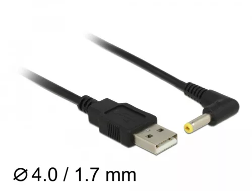 Delock USB tápkábel > DC 4,0 x 1,7 mm apa 90  1,5 m hosszú (DL-85544)